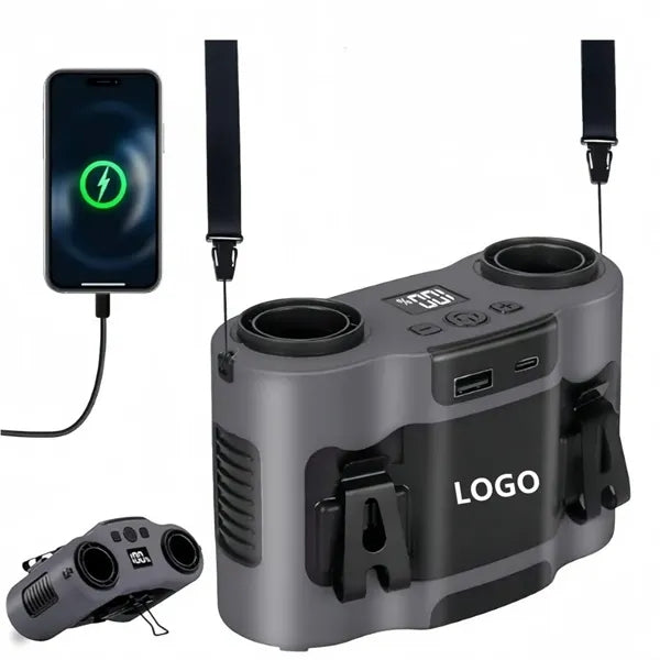 20000mAh Dual-Waist Fan with Lanyard