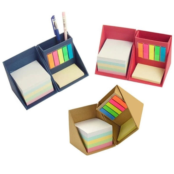 Sticky Notepad Cube Memo Pen Holder