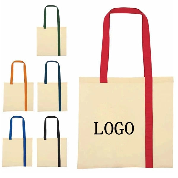 Striped Economy Cotton Canvas Tote Bag