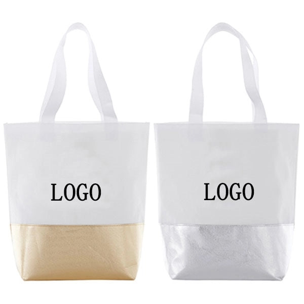 Non-Woven Mini Metallic Bottom Laminated Tote