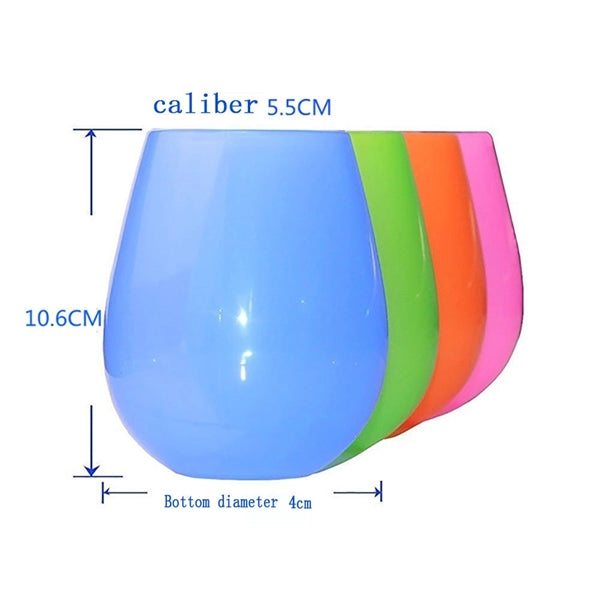 12 oz. Transparent Stemless Unbreakable Silicone Wine Cup