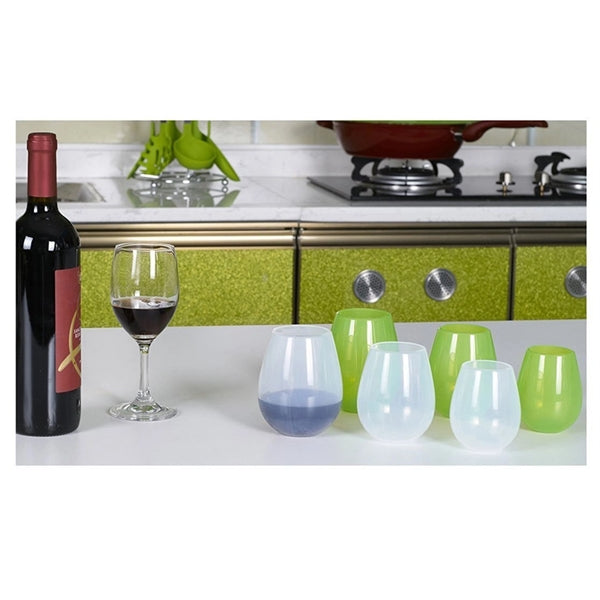 12 oz. Transparent Stemless Unbreakable Silicone Wine Cup