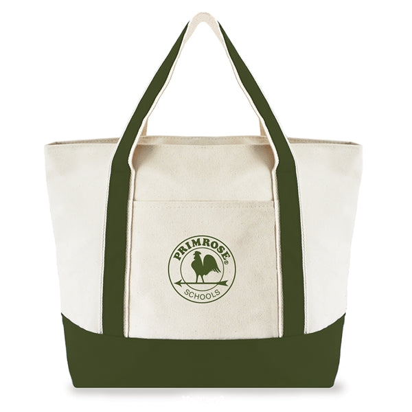 Large Two Tone Tote - Self Fabric Handles