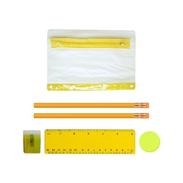 School Kit - Eco Pencils - Sharpener - Ruler - Round Eraser