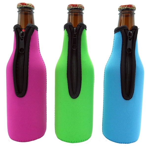 Breast Cancer Awareness Neoprene Zipper Bottle Coolers