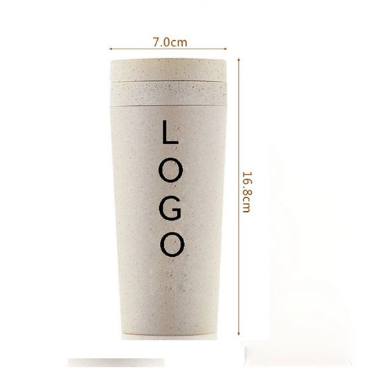 Wheat Straw Mug Double Layer Thermos Cup