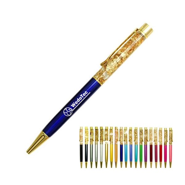 Ball Pen With Shiny Gold Foil Paper