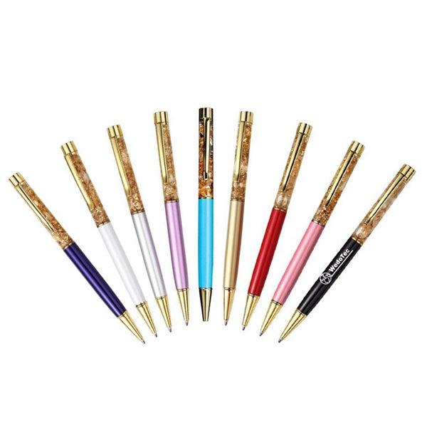 Ball Pen With Shiny Gold Foil Paper