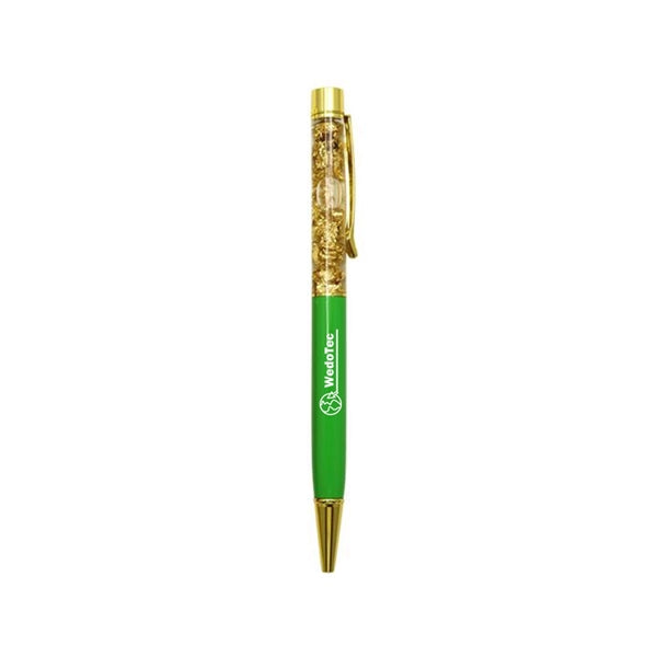 Ball Pen With Shiny Gold Foil Paper
