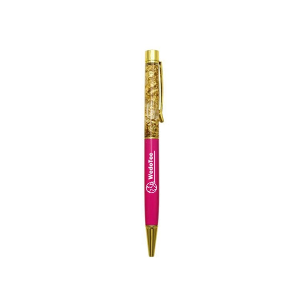 Ball Pen With Shiny Gold Foil Paper