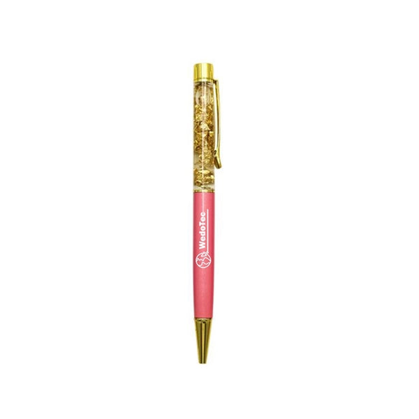 Ball Pen With Shiny Gold Foil Paper