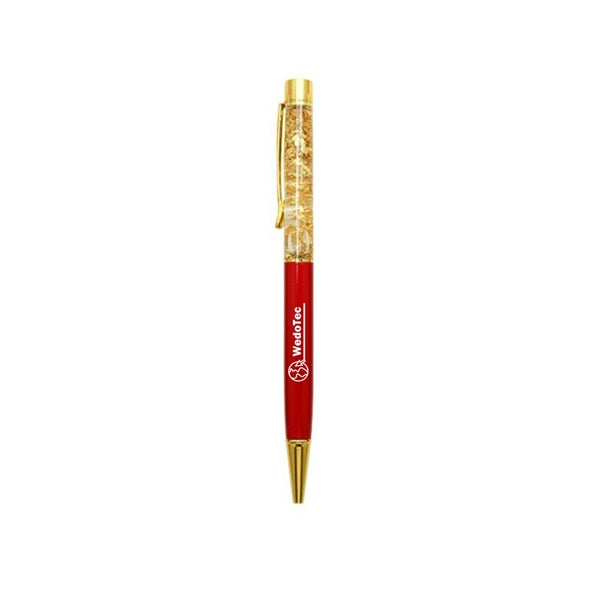 Ball Pen With Shiny Gold Foil Paper