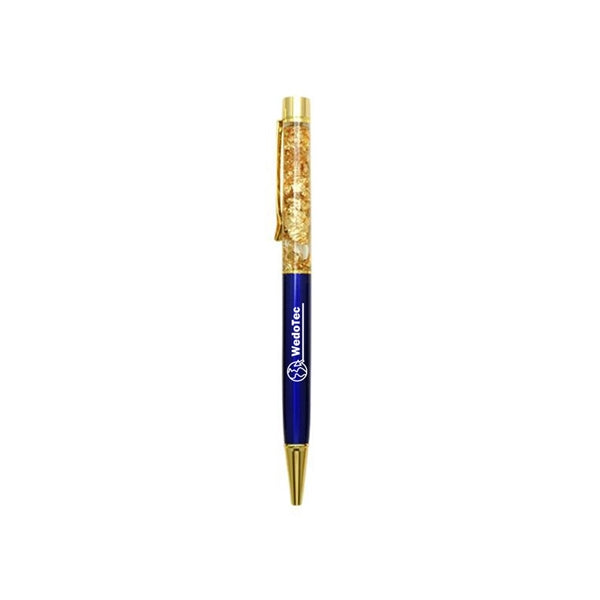 Ball Pen With Shiny Gold Foil Paper