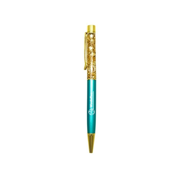 Ball Pen With Shiny Gold Foil Paper