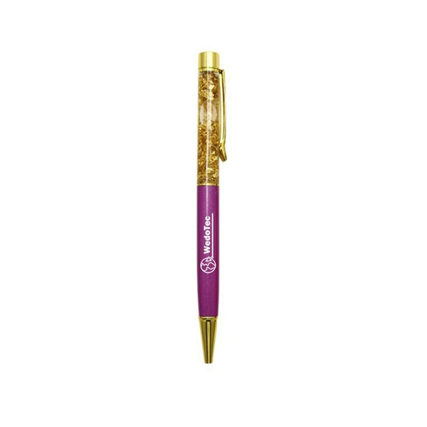 Ball Pen With Shiny Gold Foil Paper
