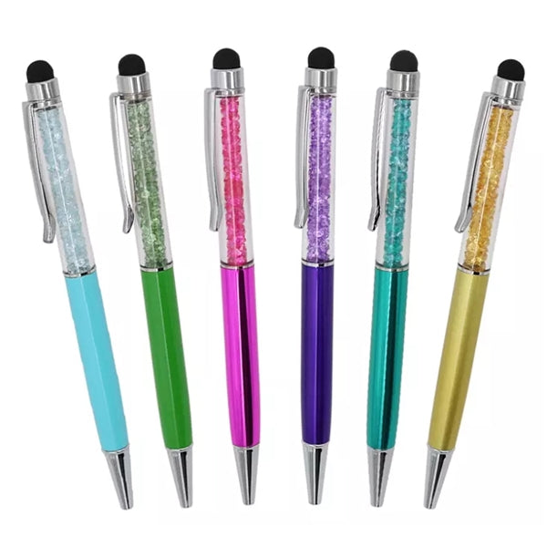 Metallic Crystal Bling Pen with Stylus
