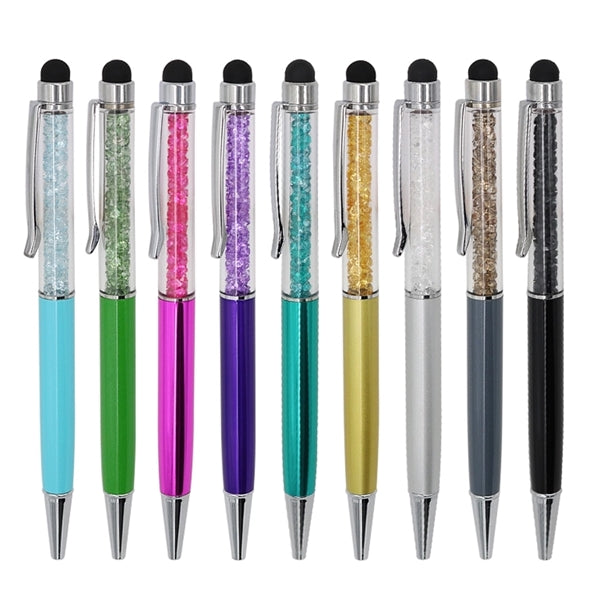 Metallic Crystal Bling Pen with Stylus