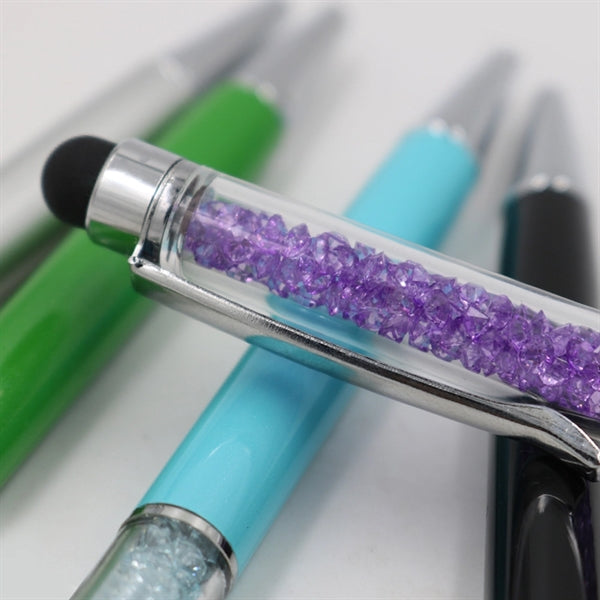 Metallic Crystal Bling Pen with Stylus