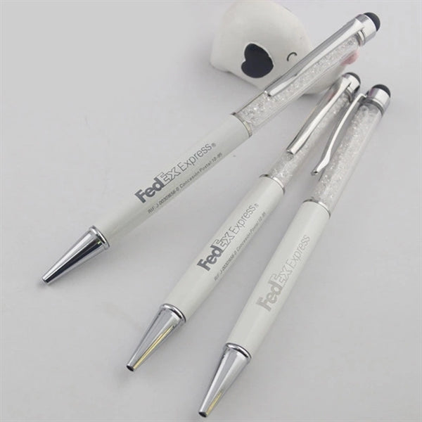 Metallic Crystal Bling Pen with Stylus