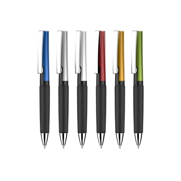 Twist Action Plastic Ballpoint Pens with metal clip
