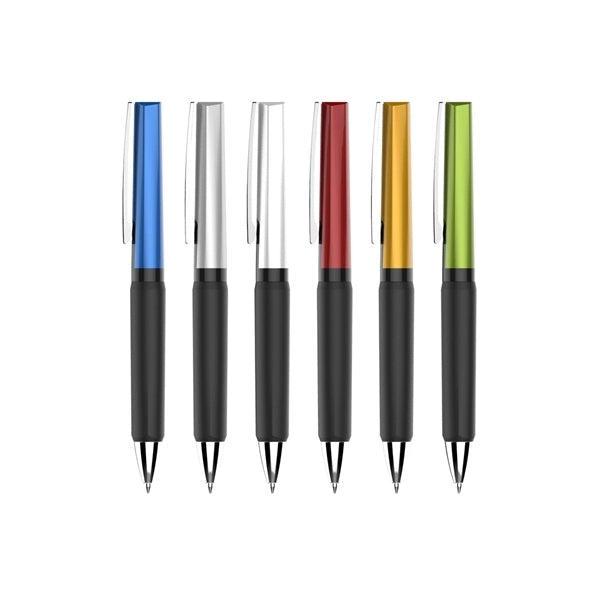 Twist Action Plastic Ballpoint Pens with metal clip