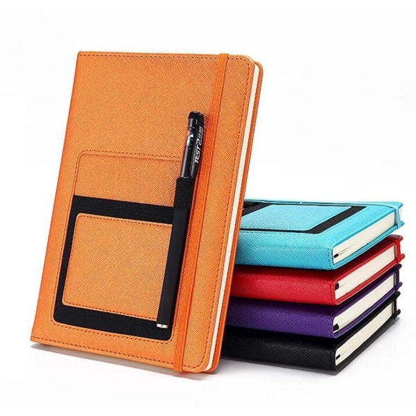 PU Journal with Phone Pocket and Elastic Pen Holder