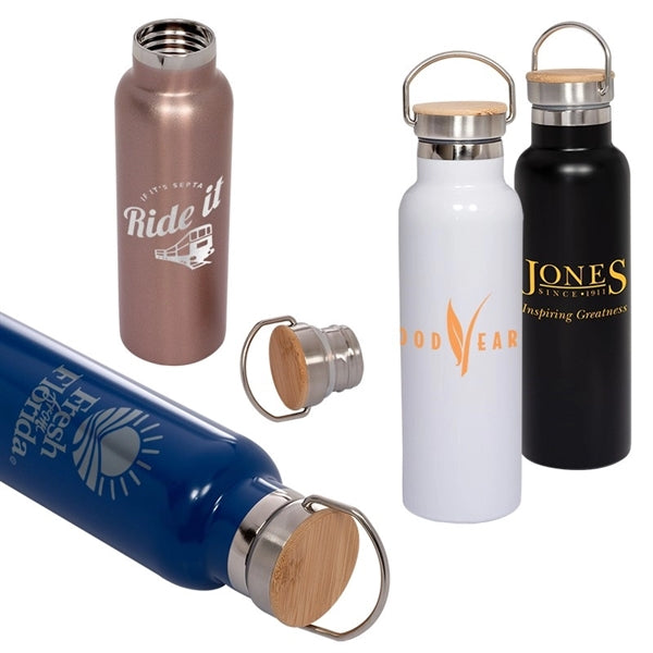 20 Oz. Vacuum Bottle w/Bamboo Lid