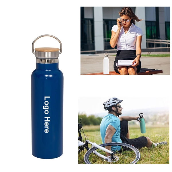 20 Oz. Vacuum Bottle w/Bamboo Lid