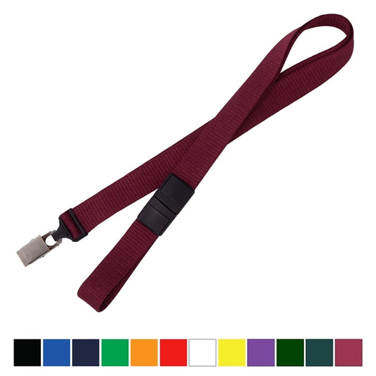 5/8" Flat Blank Lanyard with Breakaway (Bulldog Clip)