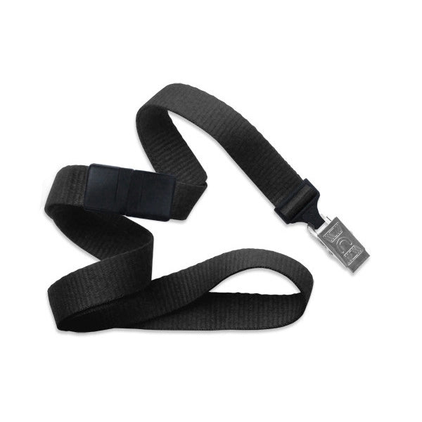 5/8" Flat Blank Lanyard with Breakaway (Bulldog Clip)