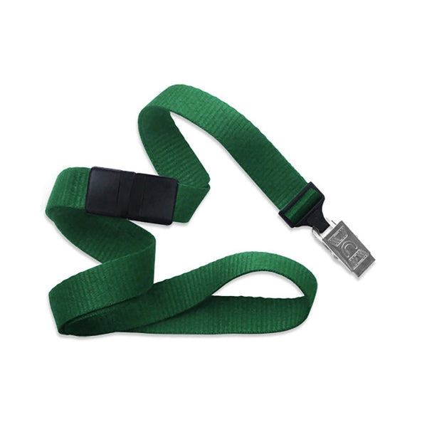 5/8" Flat Blank Lanyard with Breakaway (Bulldog Clip)