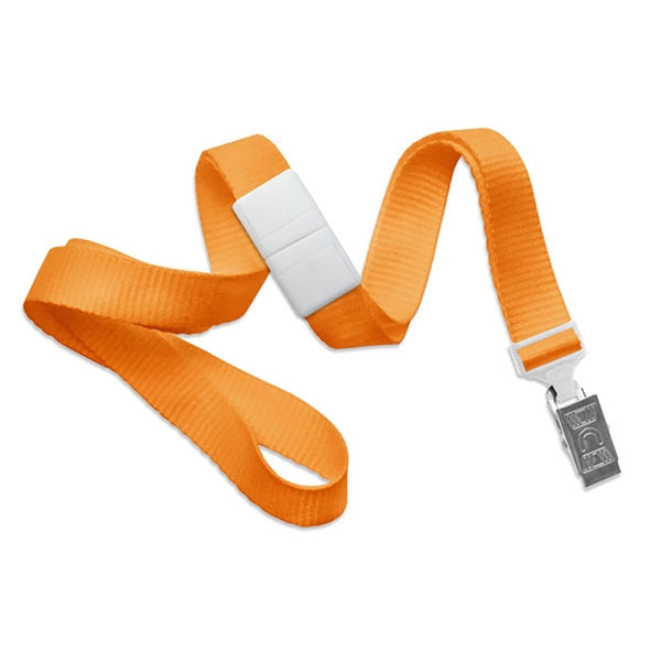5/8" Flat Blank Lanyard with Breakaway (Bulldog Clip)