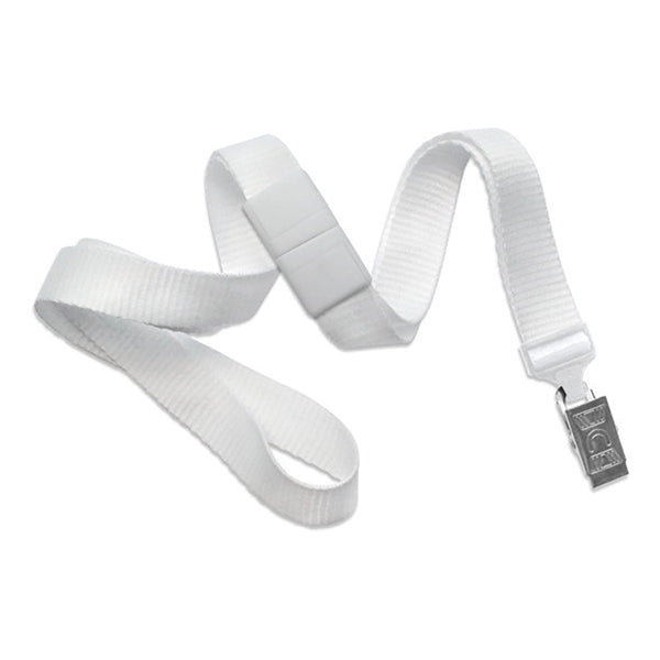 5/8" Flat Blank Lanyard with Breakaway (Bulldog Clip)