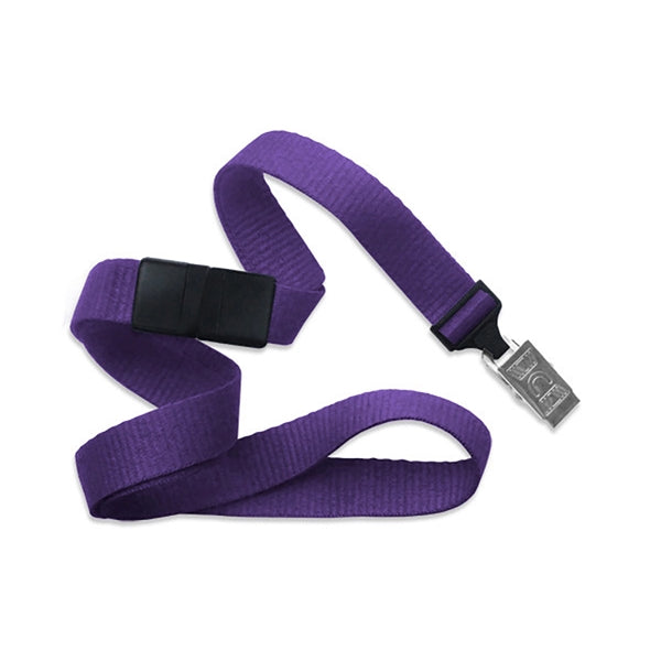 5/8" Flat Blank Lanyard with Breakaway (Bulldog Clip)