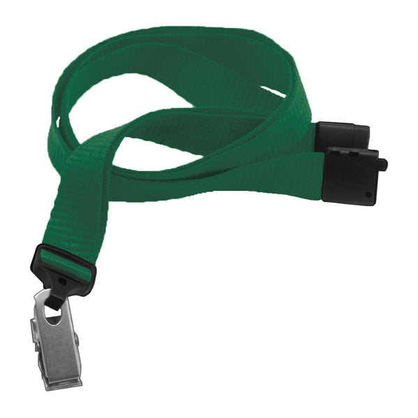 5/8" Flat Blank Lanyard with Breakaway (Bulldog Clip)