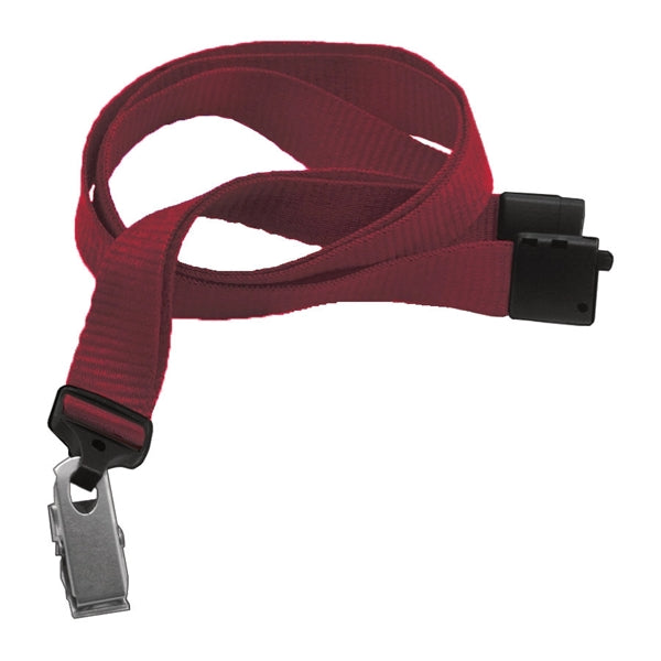 5/8" Flat Blank Lanyard with Breakaway (Bulldog Clip)