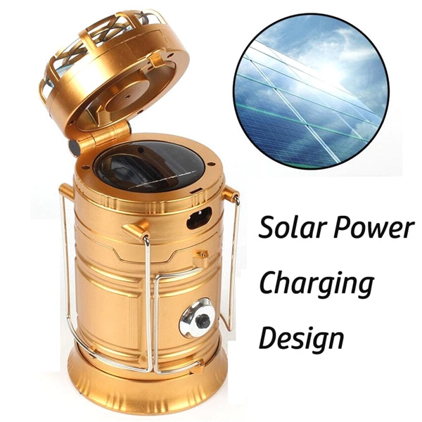 Led Hand Lamp Rechargeable Collapsible Solar Camping Lantern