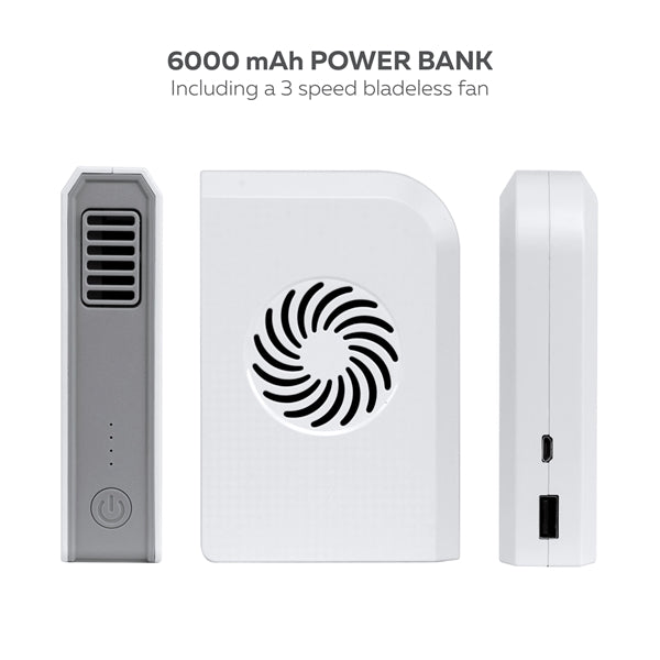 6000mAh Power Bank with Fan