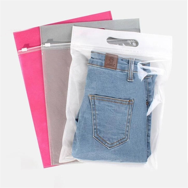 Plastic Non Woven Clothes Packaging Bag With Zipper