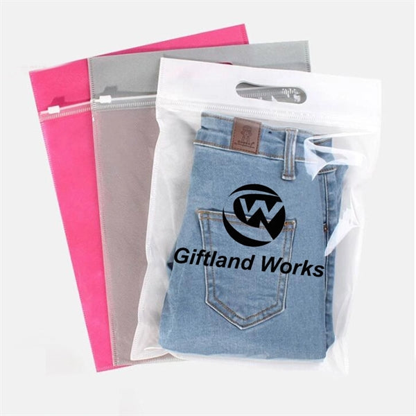 Plastic Non Woven Clothes Packaging Bag With Zipper