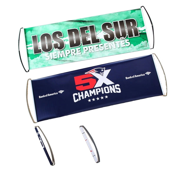 Hand-Held Scrolling Banner Retractable Flag