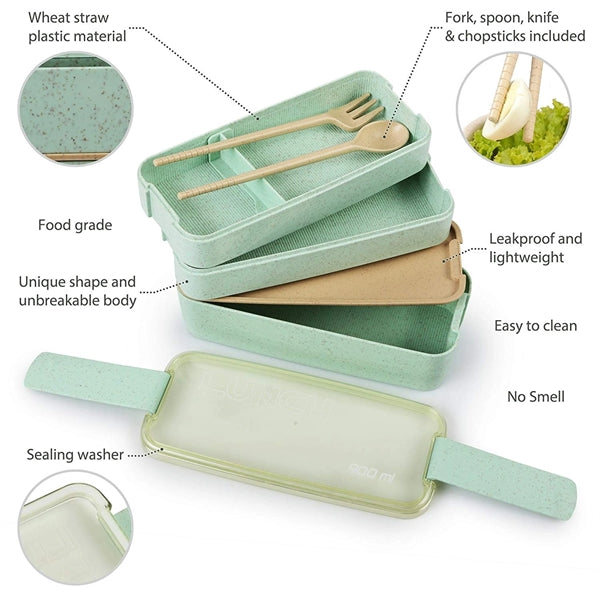 Eco-friendly Bento Lunch Box - Meal Prep Containers