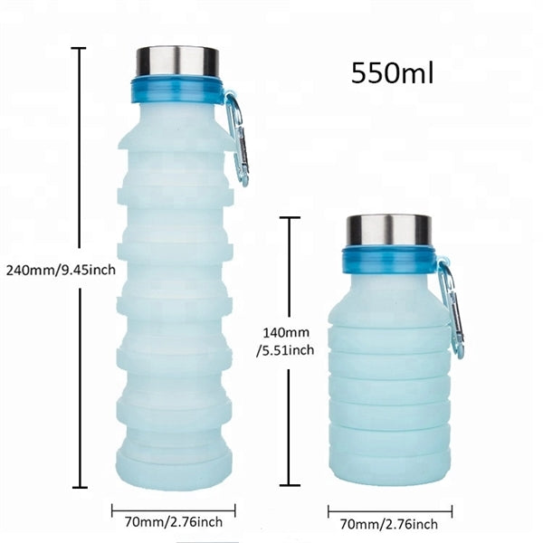 16OZ Collapsible Sport Bottle with free carabiner