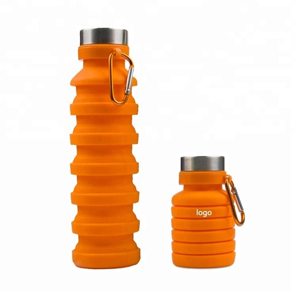 16OZ Collapsible Sport Bottle with free carabiner