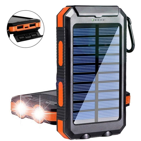 10000mAh Outdoor Solar Power Phone Charger Station, LEDTorch