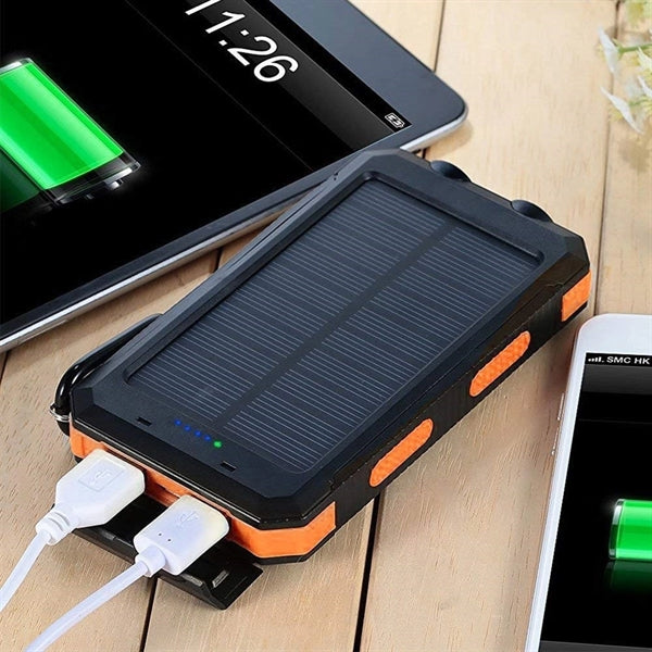 10000mAh Outdoor Solar Power Phone Charger Station, LEDTorch