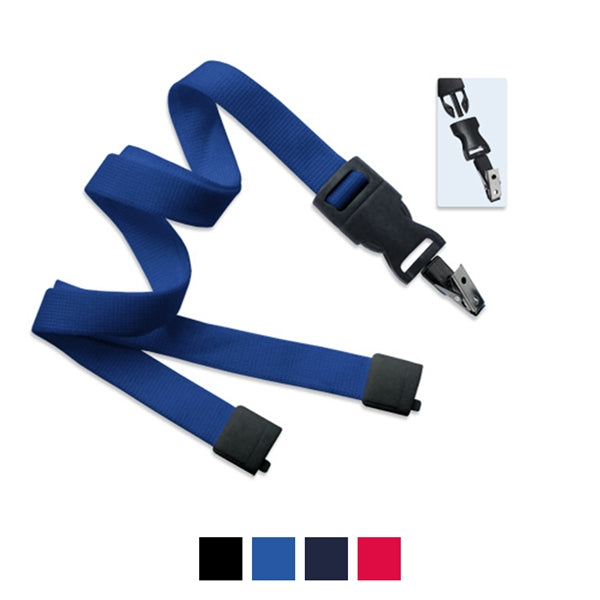 5/8" Polyester Lanyard with Breakaway (Bulldog Clip)