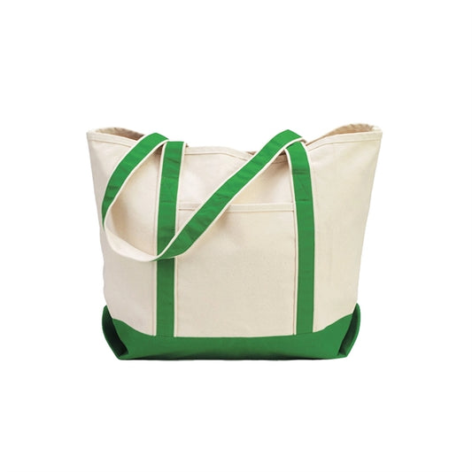 Beach Tote - Classic Boat Bag with Natural Body and Contrast