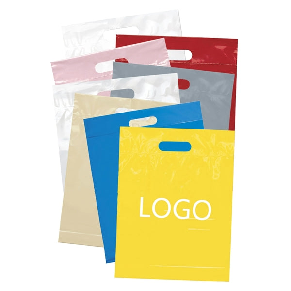 15" x 12" x 3" Die Cut Handle Plastic Bags
