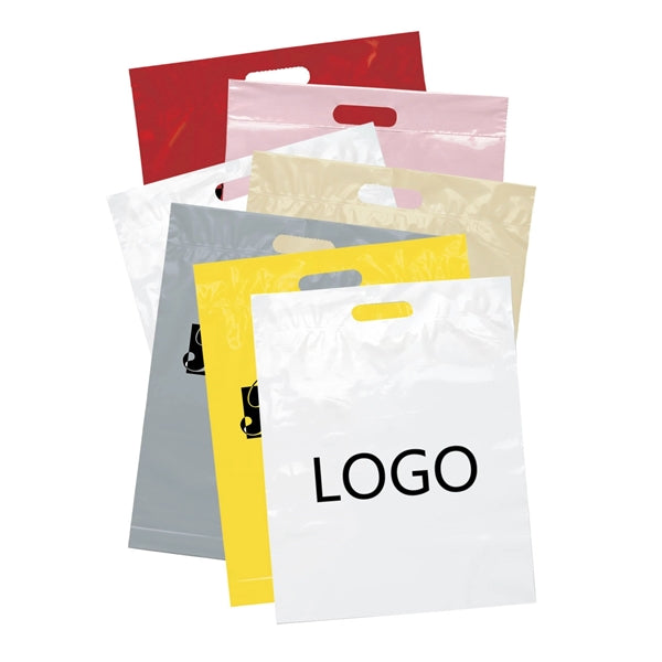 19" x 15" x 3" Die Cut Handle Plastic Bags